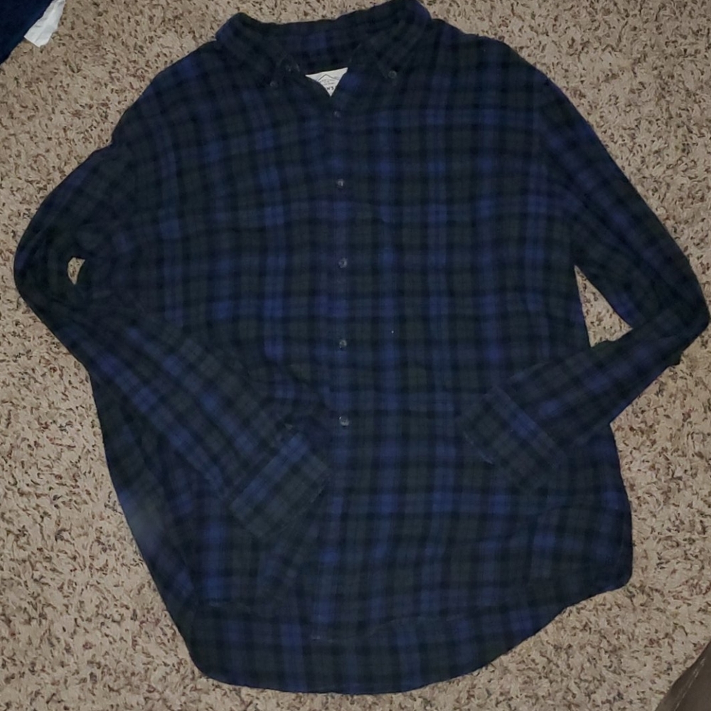 Plaid flannel button shirt